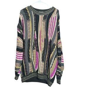 Carlo Alberto Sweater Mens Size XL Australian Hip Hop Coogi Style Vintage 3D 90s
